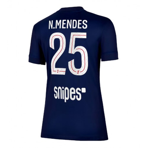 Lacne Ženy Futbalové dres Paris Saint-Germain Nuno Mendes #25 2025-26 Krátky Rukáv - Domáci Lacne Ženy Futbalové dres Paris Saint-Germain Nuno Mendes #25 2025-26 Krátky Rukáv - Domáci
